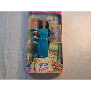 MATTEL AMERICAN INDIAN BARBIE DOLL & BABY NRFB COLLECTOR EDITION C2